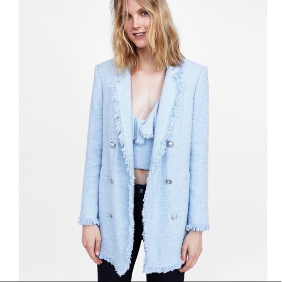 zara blazer tweed